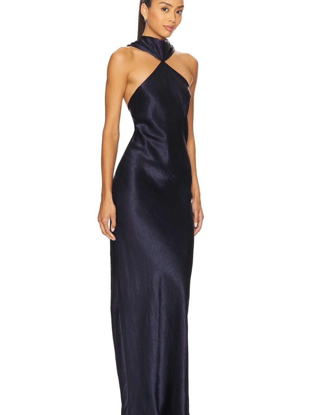 Amanda Uprichard Navy Halter Maxi Dress - Picture 2 of 4